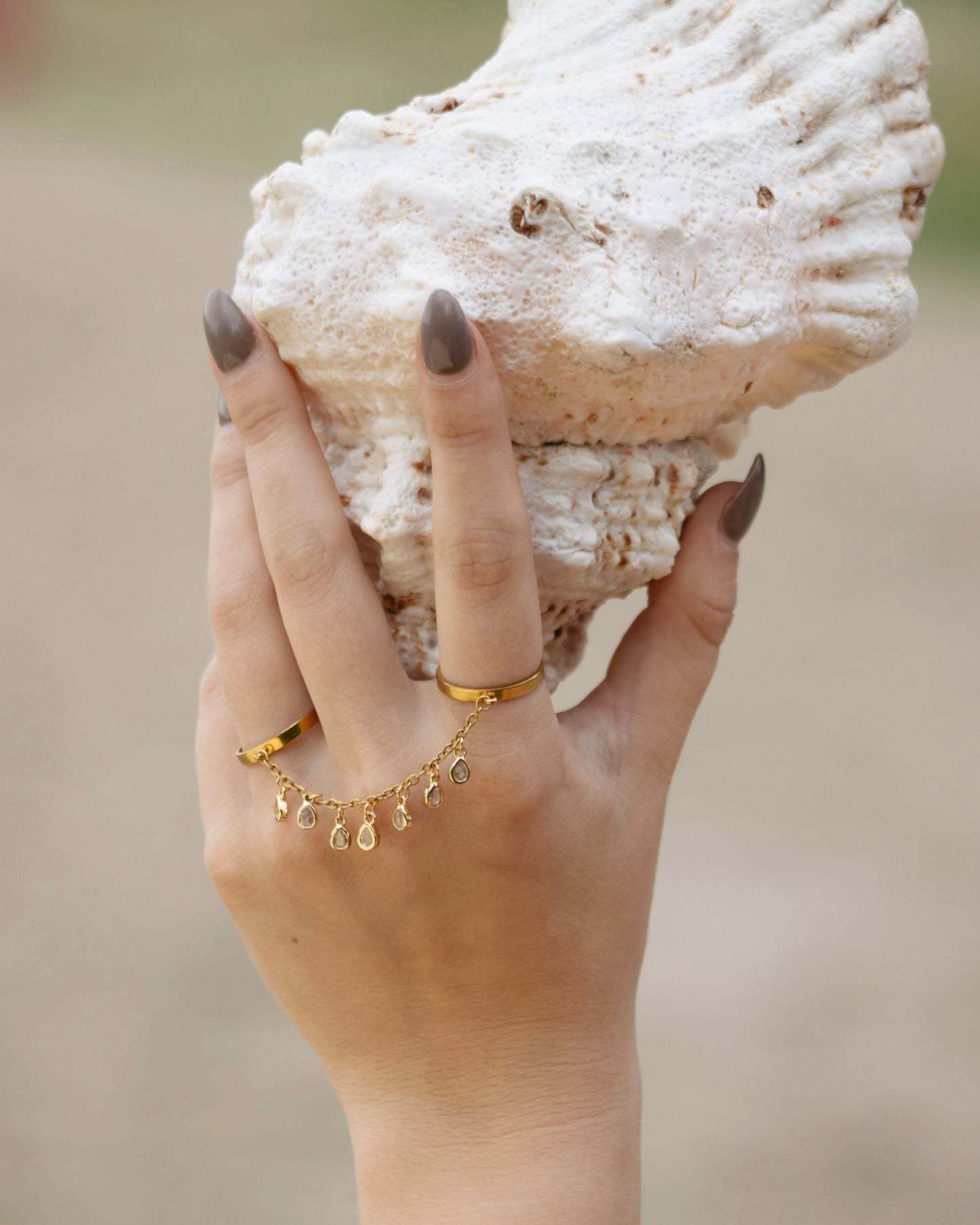 Sandy ring goud steentje - SEAFINE