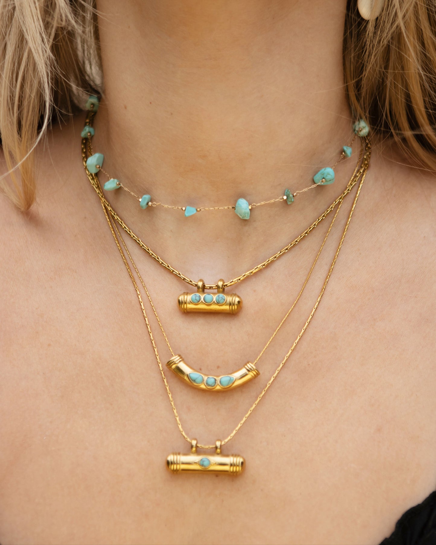 Sandy ketting choker turqouise - SEAFINE