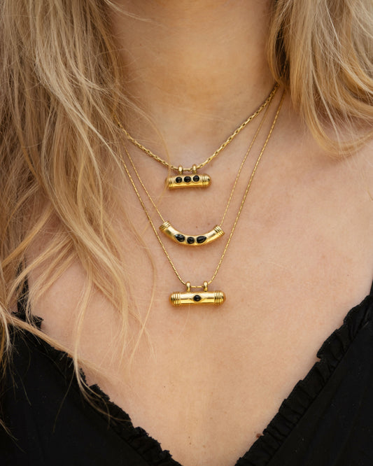 Sandy kettingen set zwart - SEAFINE