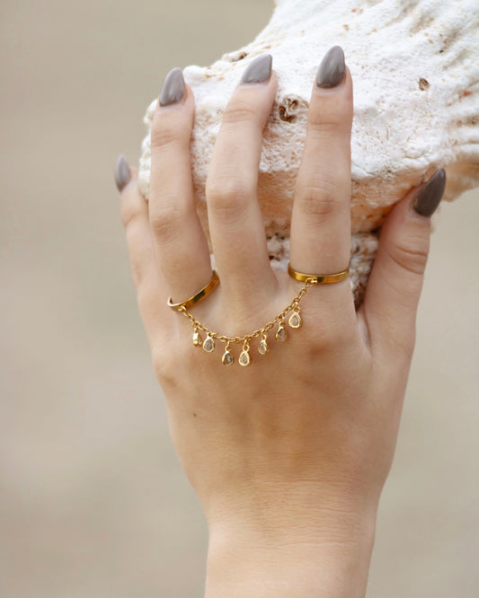 Sandy ring goud steentje - SEAFINE