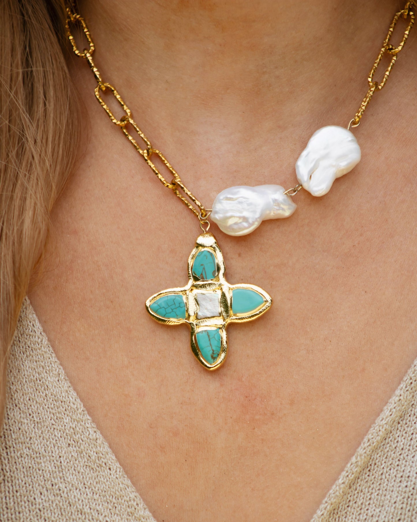 Sandy ketting turqouise ster - SEAFINE