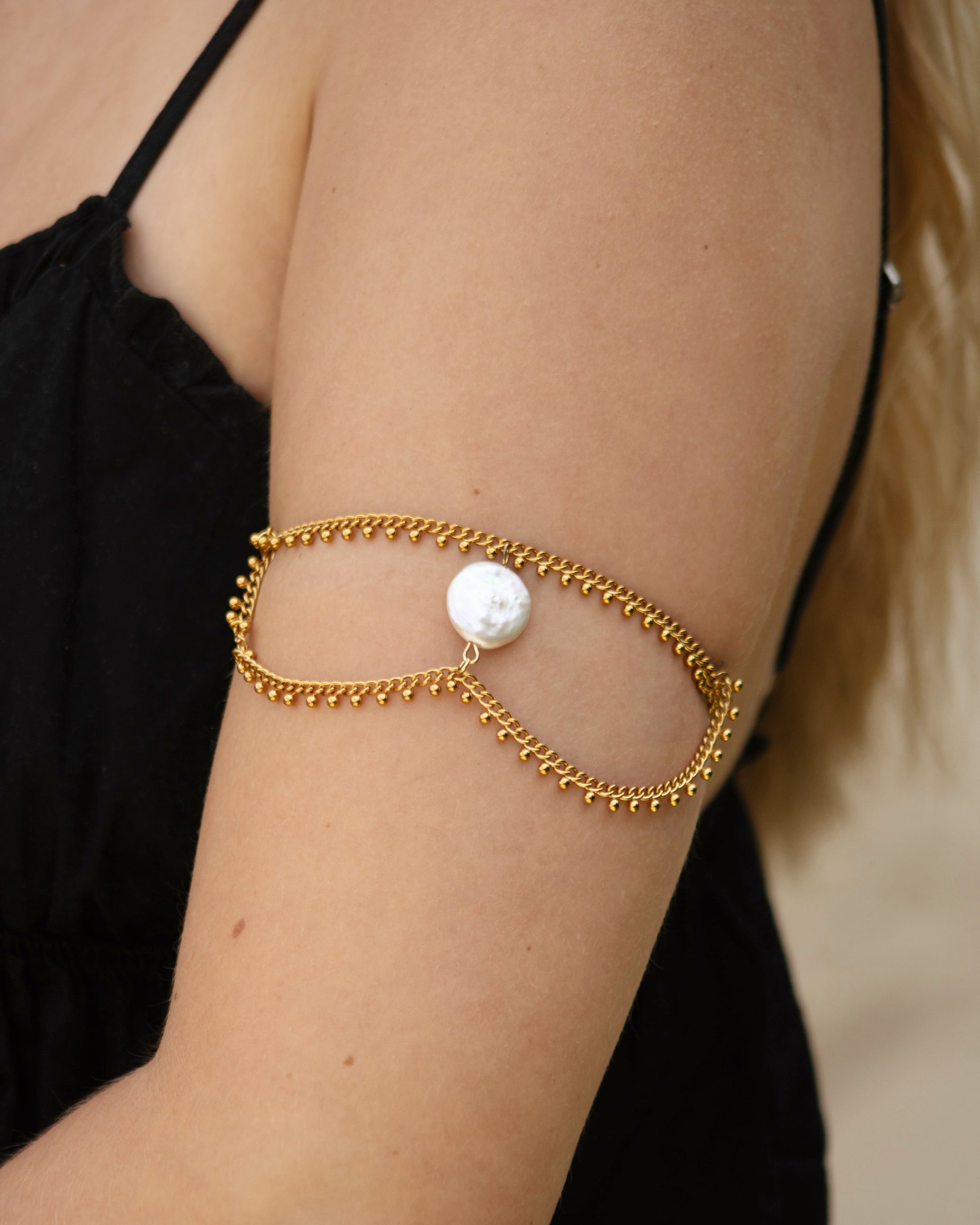 Sandy arm Chain goud parel - SEAFINE