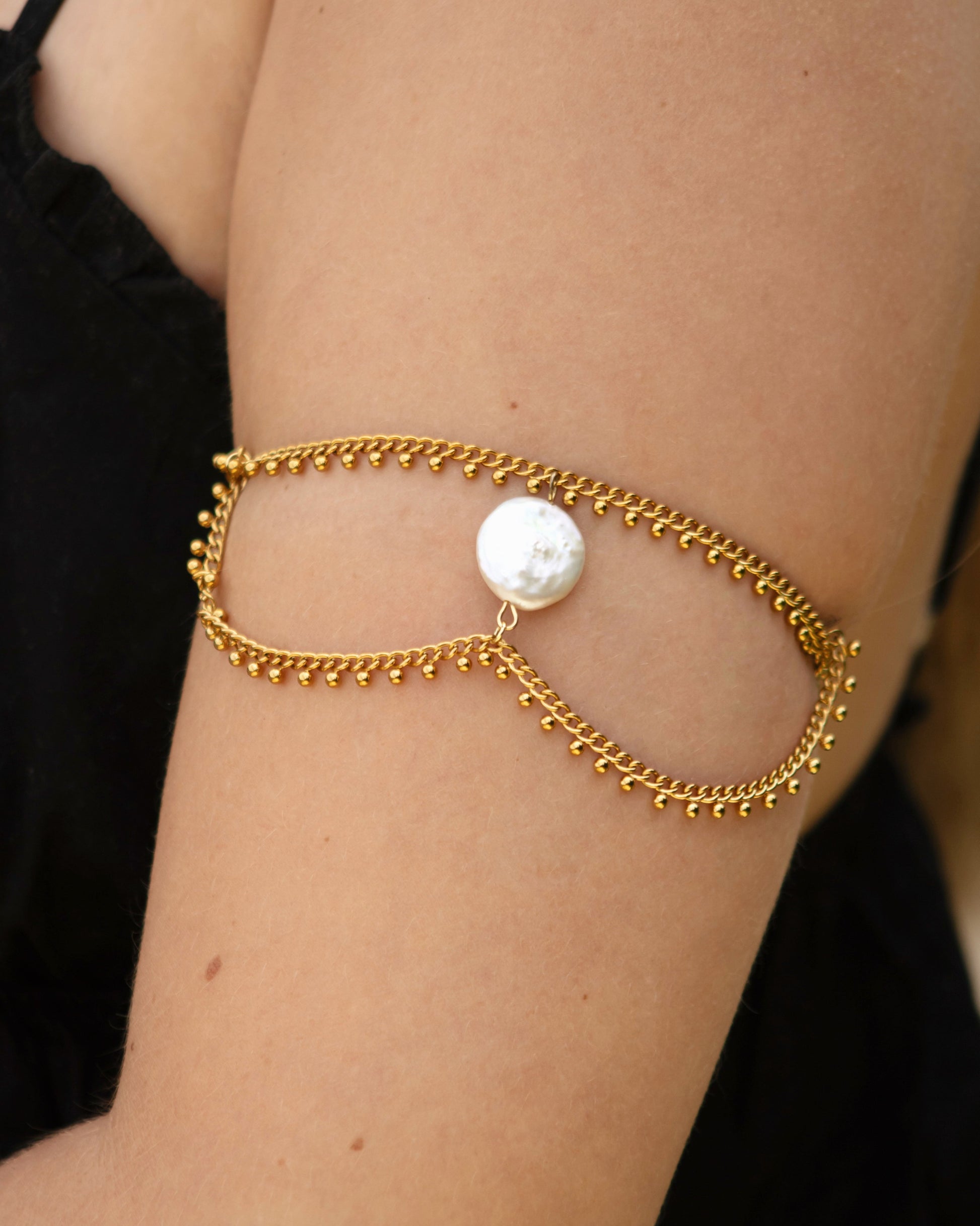 Sandy arm Chain goud parel - SEAFINE