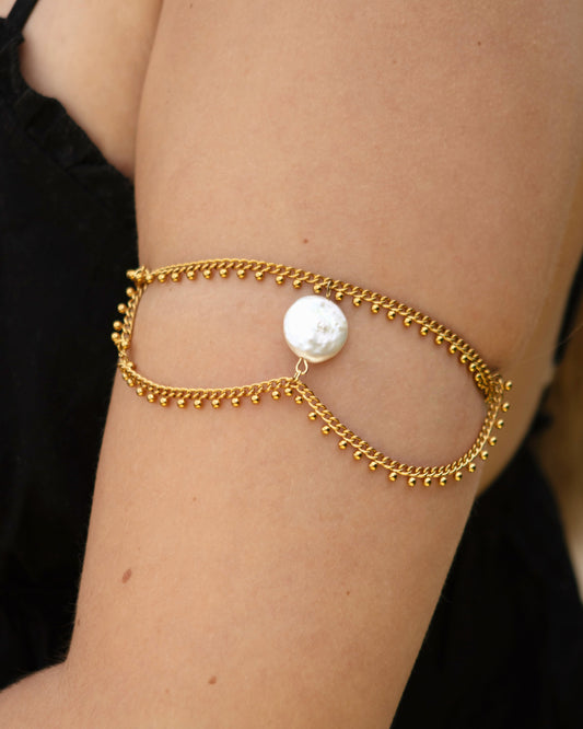Sandy arm Chain goud parel - SEAFINE