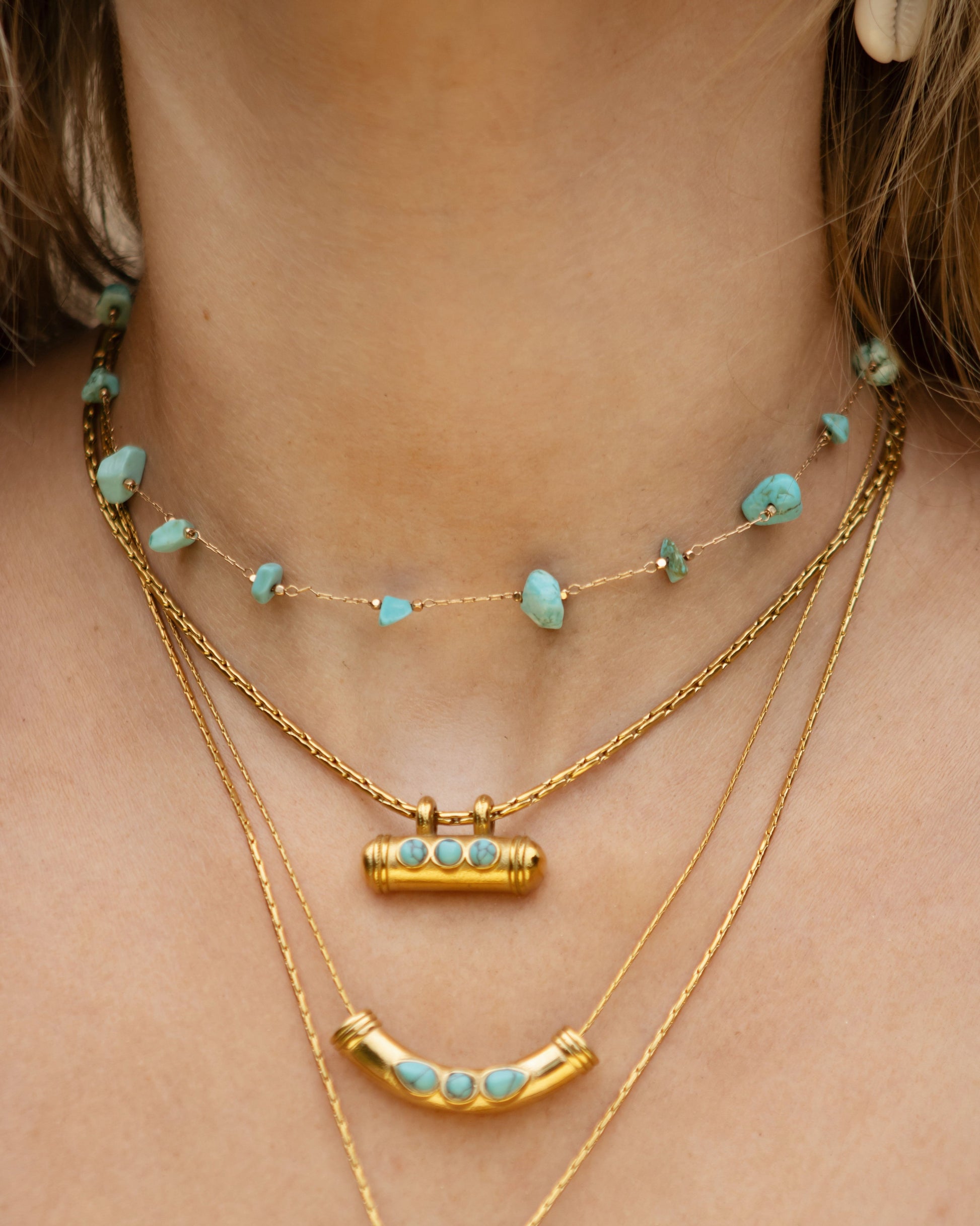 Sandy ketting choker turqouise - SEAFINE