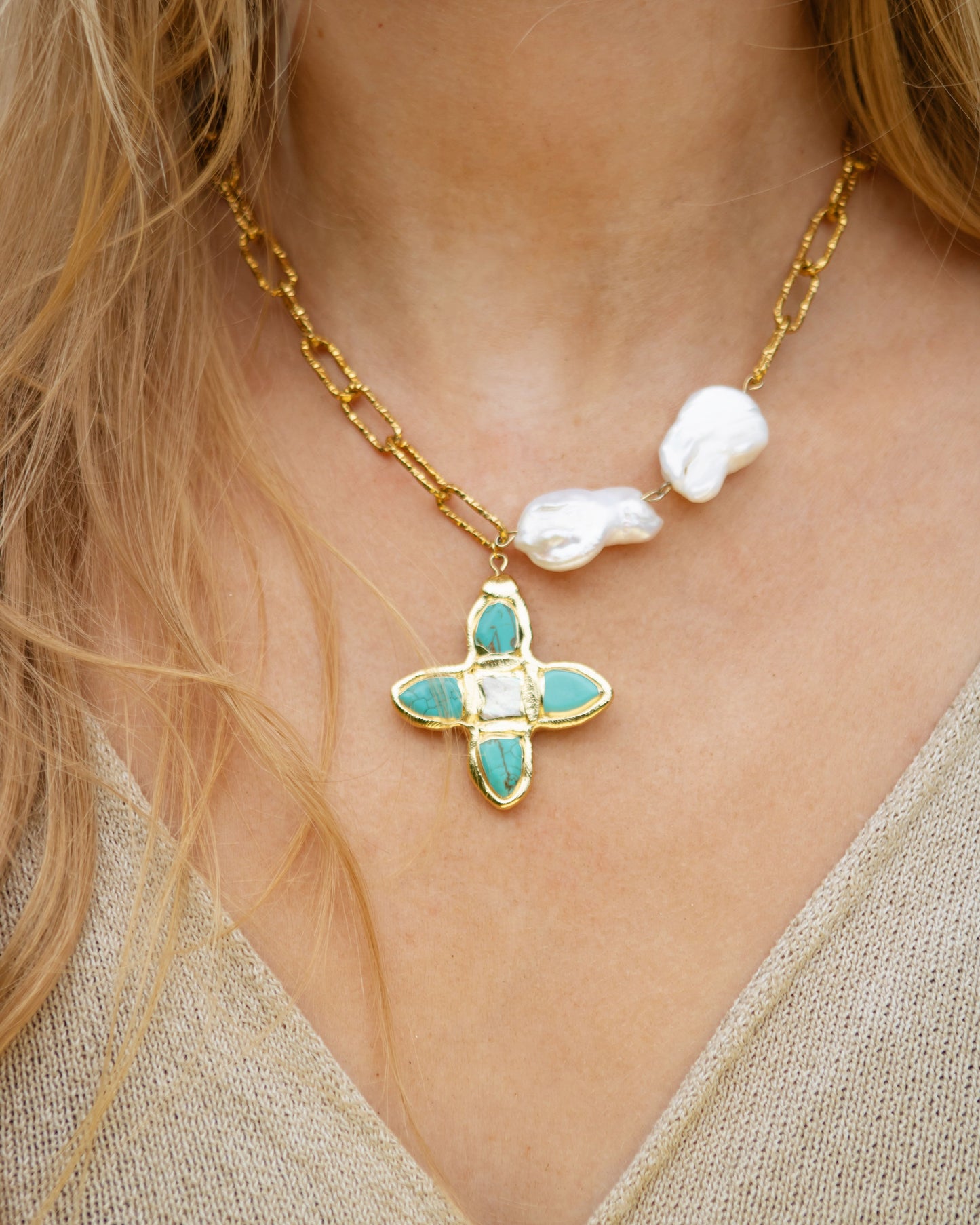 Sandy ketting turqouise ster - SEAFINE