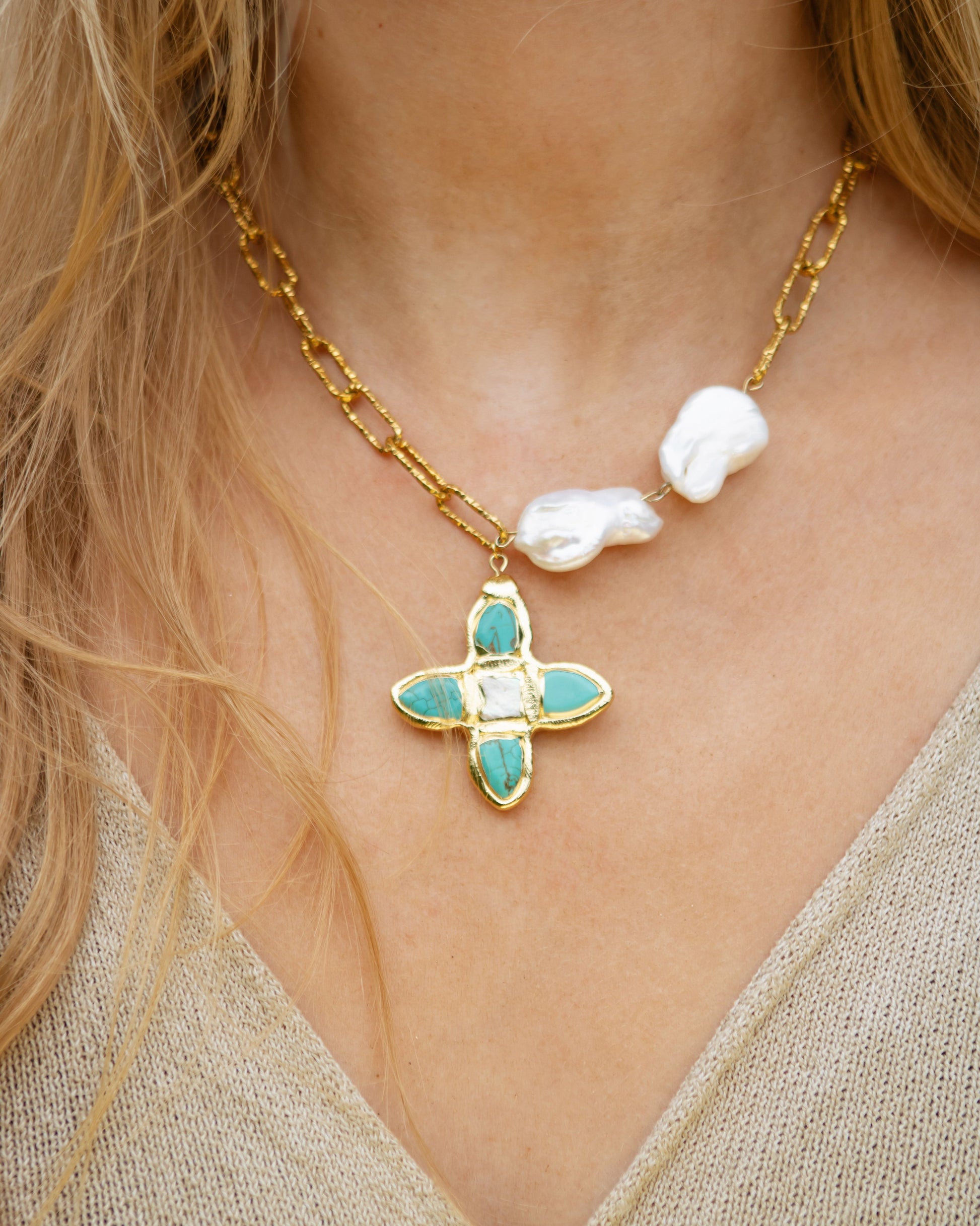 Sandy ketting turqouise ster - SEAFINE